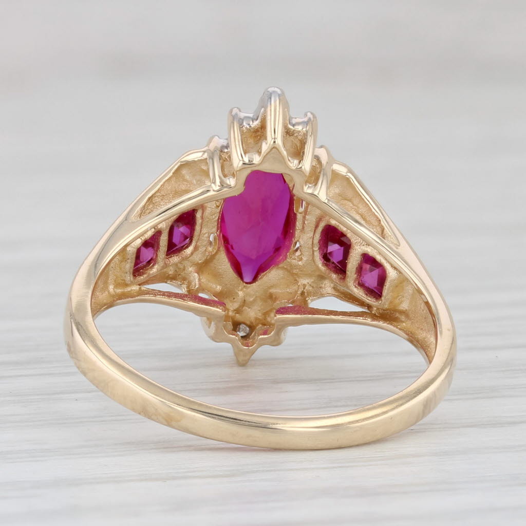 Light Gray 1.70ctw Lab Created Ruby Diamond Ring 10k Yellow Gold Size 7