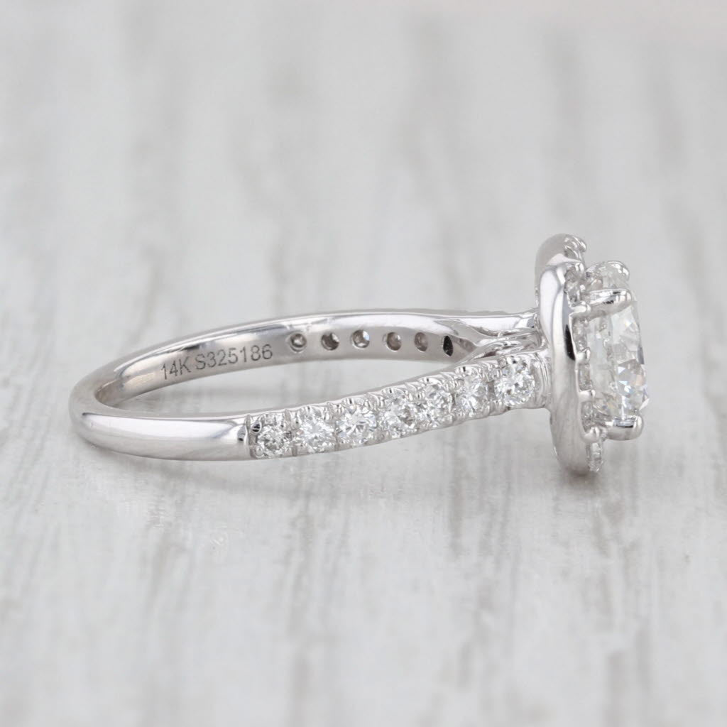2.04ctw Lab Grown Diamond Halo Engagement Ring 14k White Gold IGI Gabriel & Co