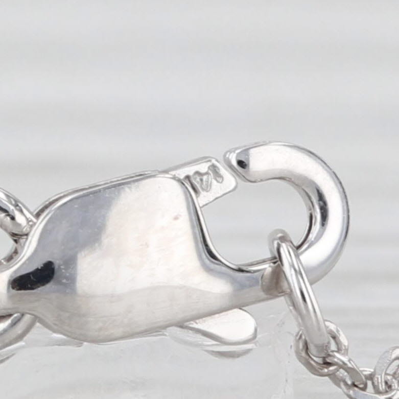 Cable Chain Necklace 14k White Gold 16" 1mm