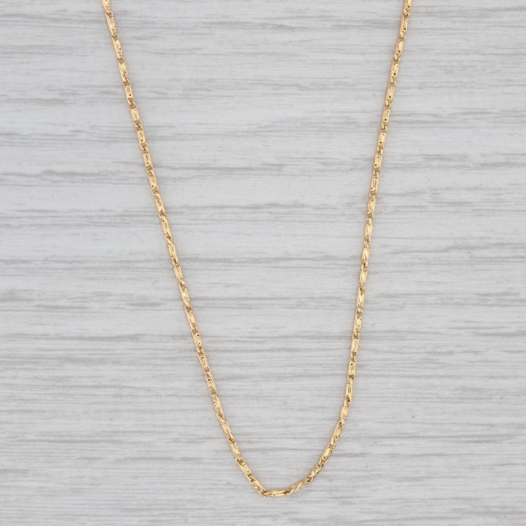 Tube Chain Necklace 18k Yellow Gold 16" 1.2mm