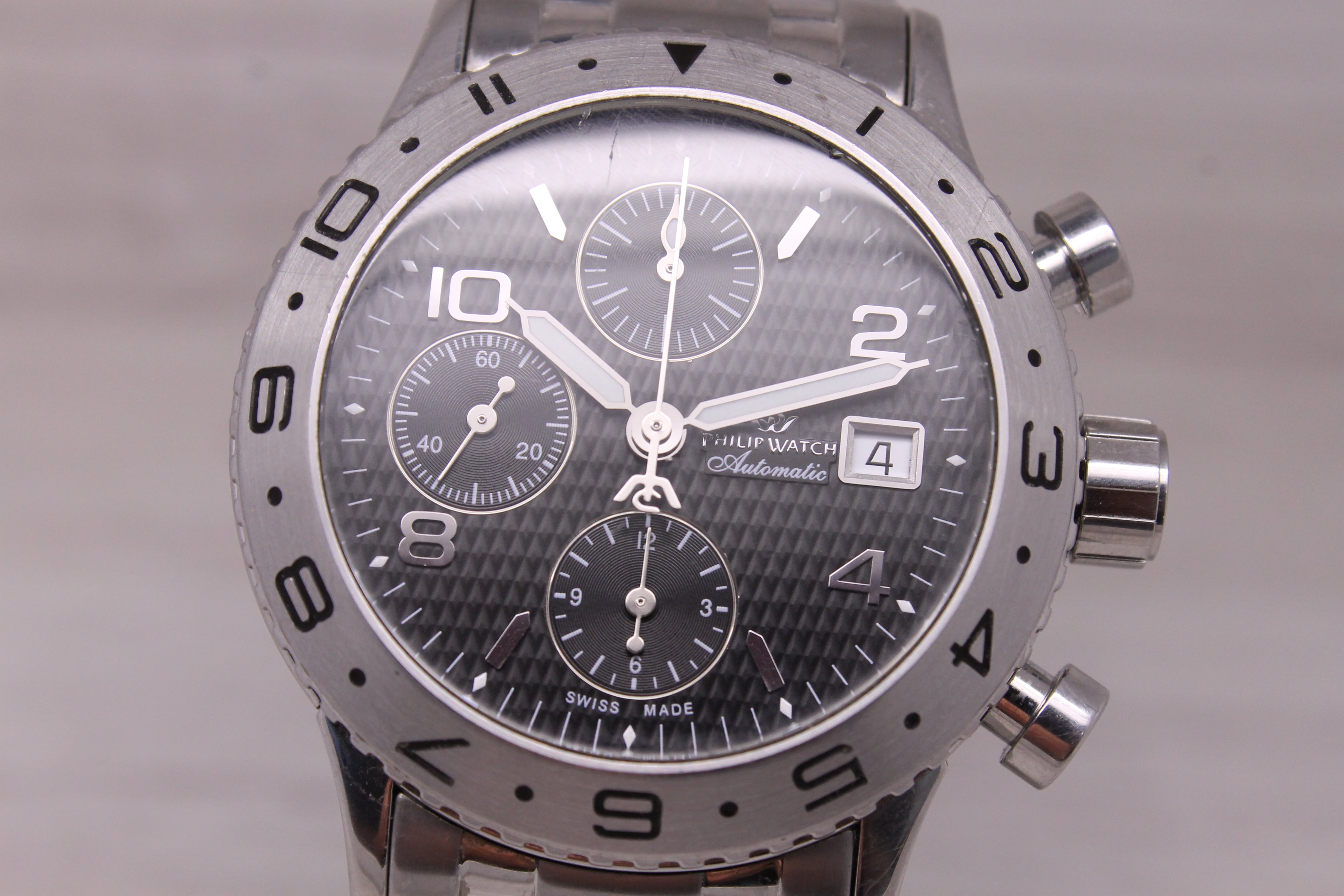 Philip Watch Admiral Chronograph 41mm Steel Swiss Date Automatic Valjoux 7750