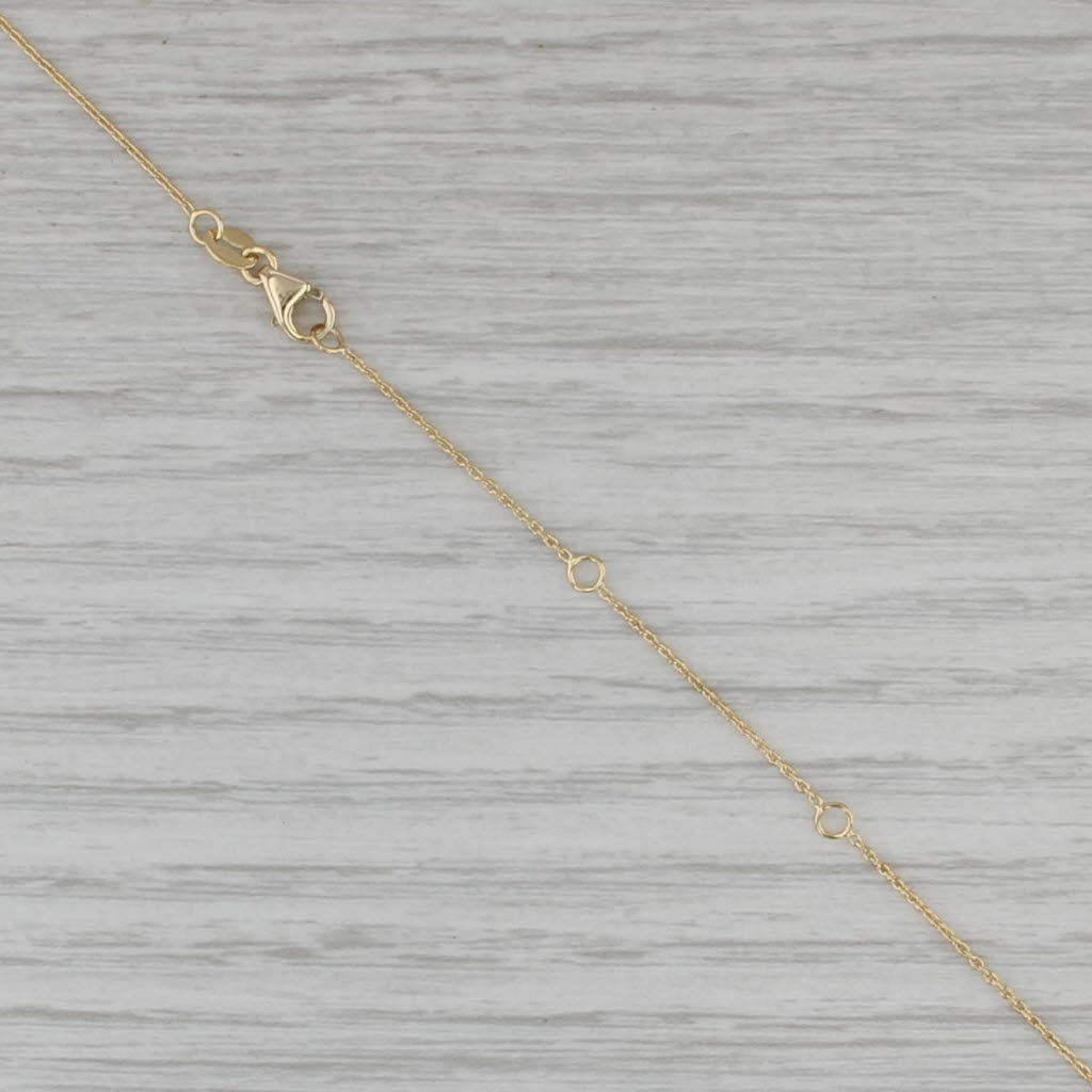 Small Diamond Slide Pendant Necklace 14k Yellow Gold 16" 17" 18" Cable Chain