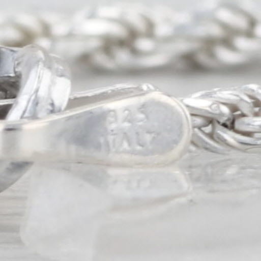 Rope Chain Necklace Sterling Silver 30" 1.8mm