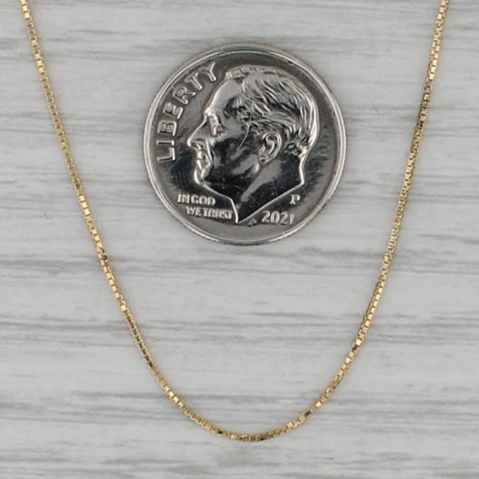 Fine Box Chain Necklace 18k Yellow Gold 19.75" 0.6mm