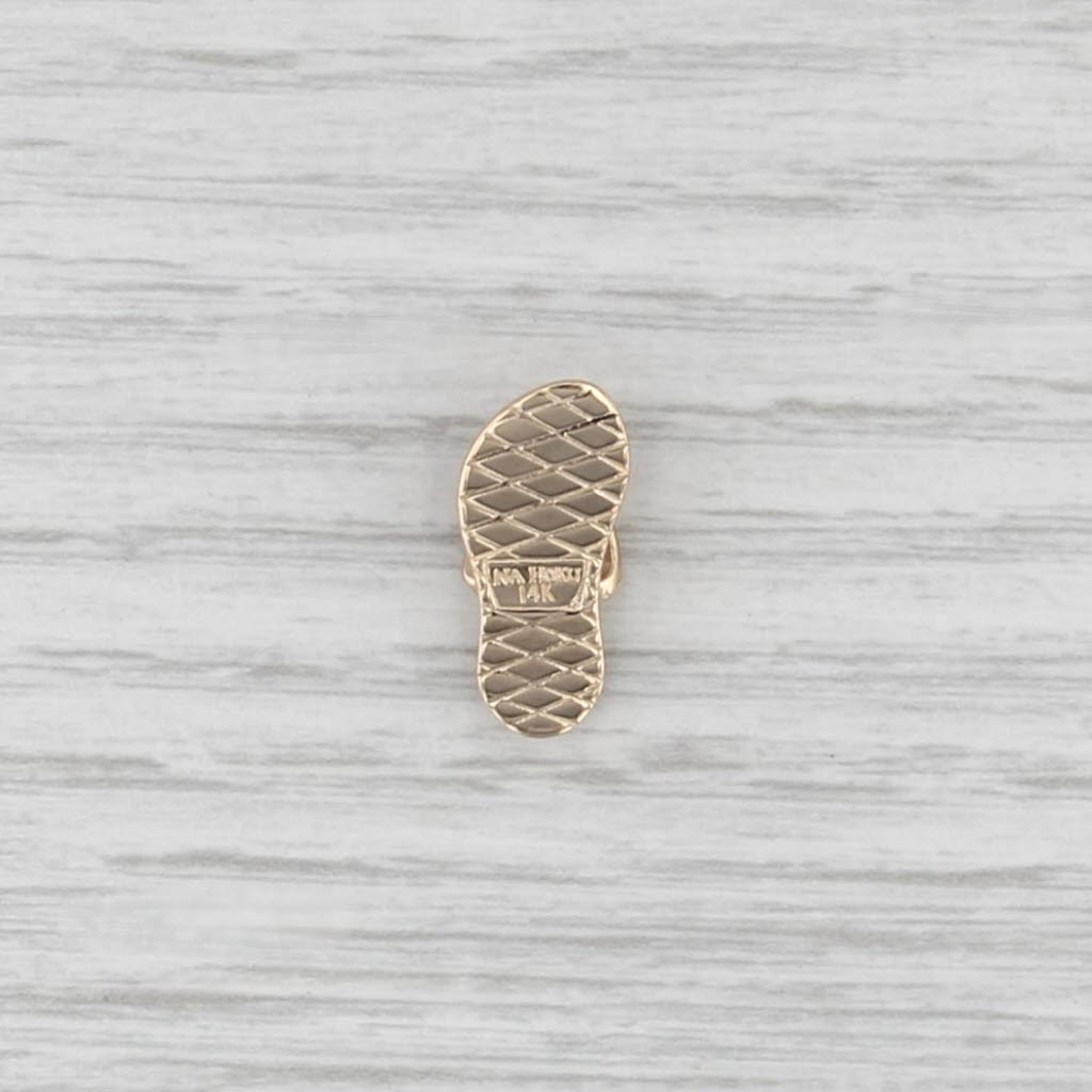 Na Hoku Flip Flop Pendant Diamond 14k Yellow Gold Hawaiian Charm
