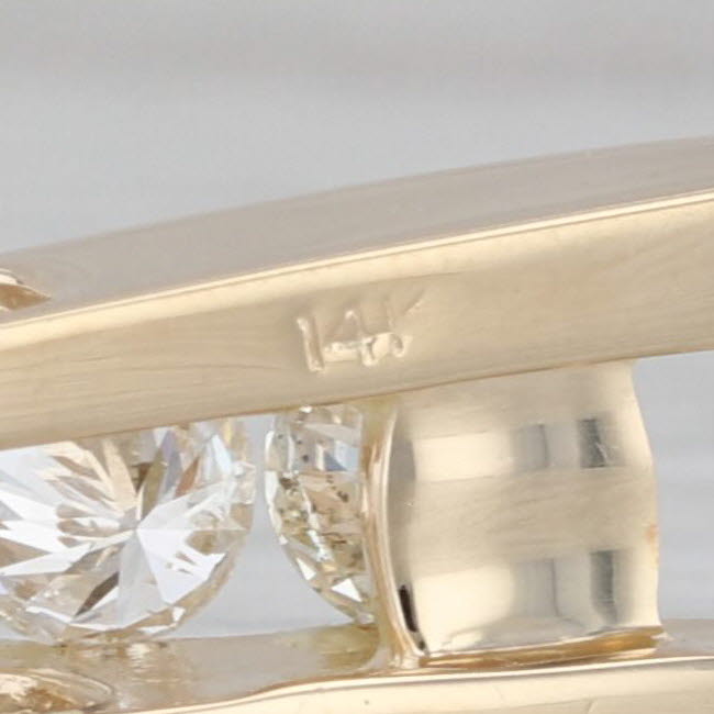 1.41ctw Diamond 3-Stone Journey Pendant 14k Yellow Gold Floating Drop