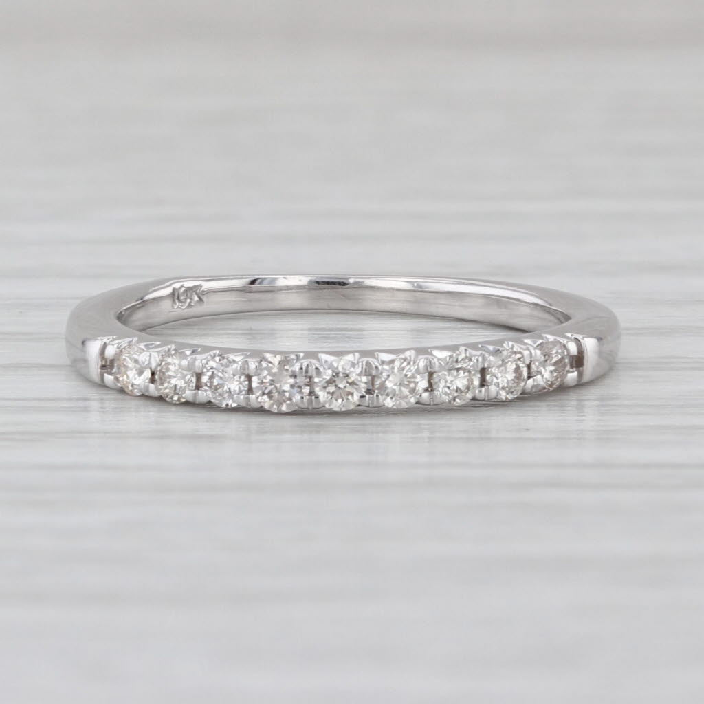 0.23ctw Diamond Wedding Band 10k White Gold Size 6 Stackable Ring