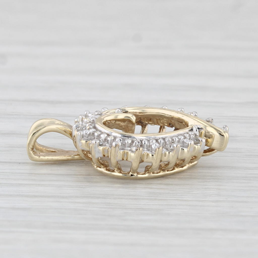 Light Gray Diamond Open Heart Pendant 10k Yellow Gold Keepsake Gift