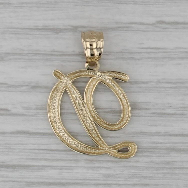 Scripted Letter Initial "D" Pendant 10k Yellow Gold