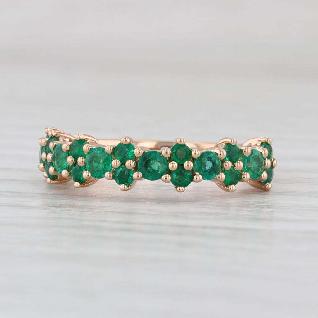 1ctw Emerald Stackable Ring 18k Rose Gold Size 6.5 Stacking Band