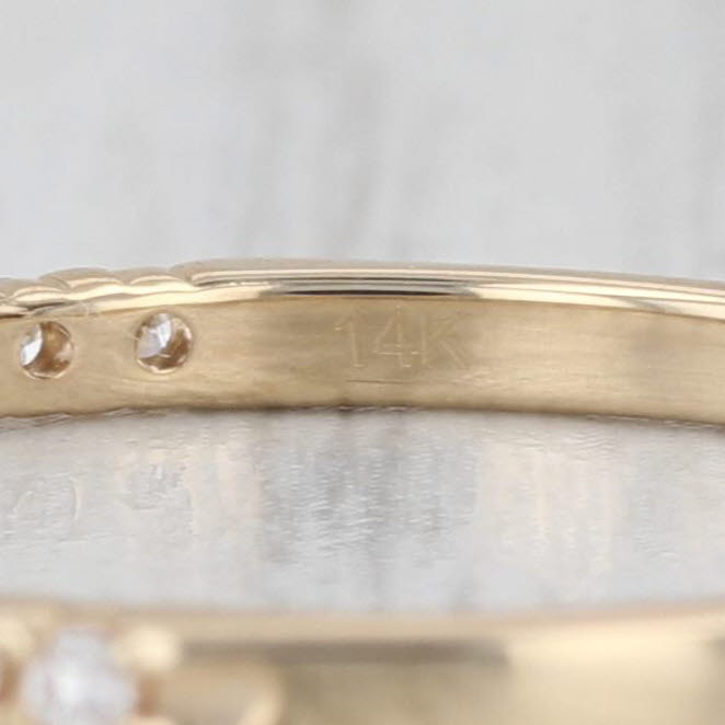 0.10ctw Diamond Stackable Band 14k Yellow Gold Size 7 Wedding Ring