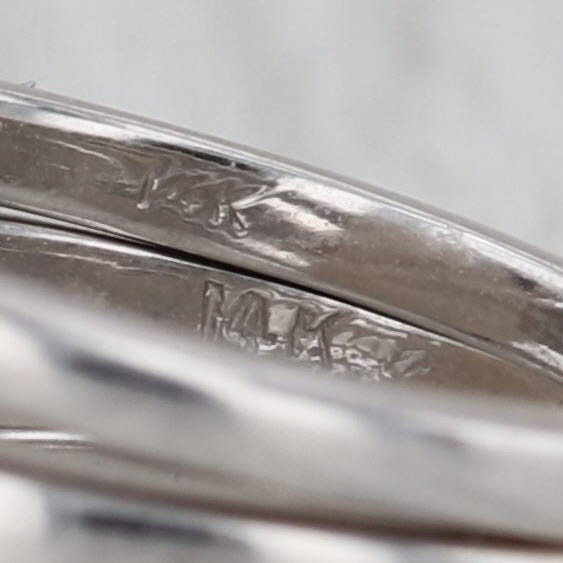 1.76ctw 3-Ring Bridal Set 2 Wedding Bands Engagement 14k White Gold Size 6.25