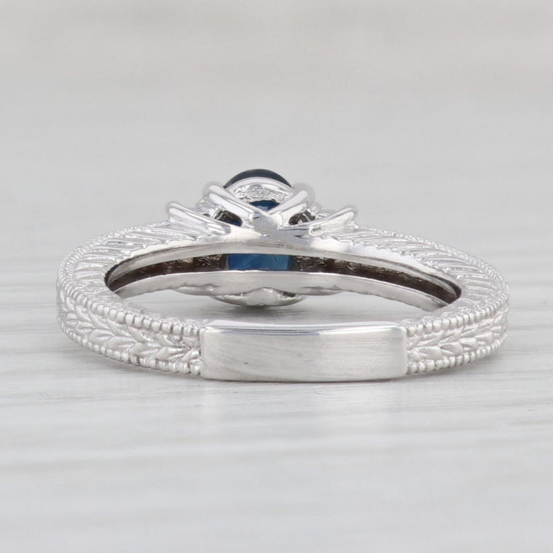 Light Gray 1ctw Oval Sapphire Diamond Ring 14k White Gold Size 6.5-6.75 Engagement