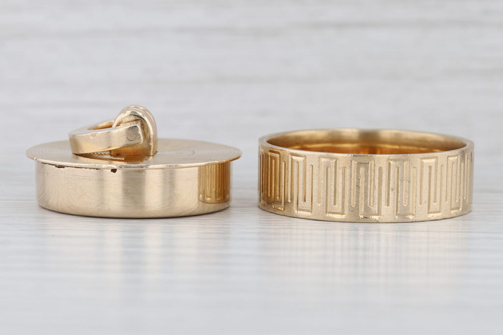 Vintage Cartier Round Pill Box 14k Yellow Gold Trinket Fluted Pattern