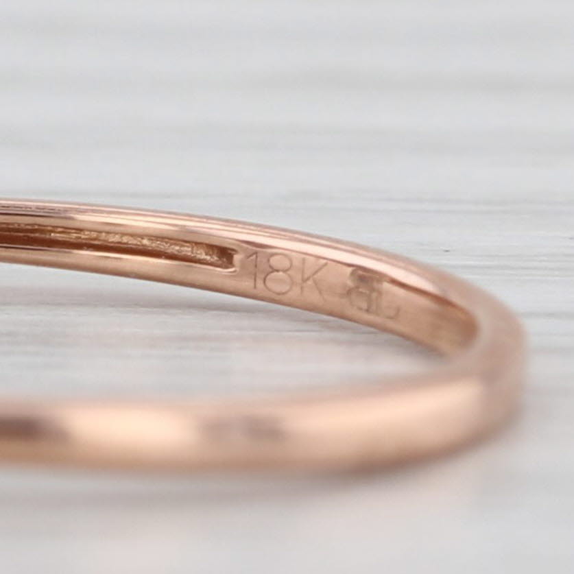 Diamond Accented Band 18k Yellow Rose Gold Size 7.25 Stackable Wedding Ring