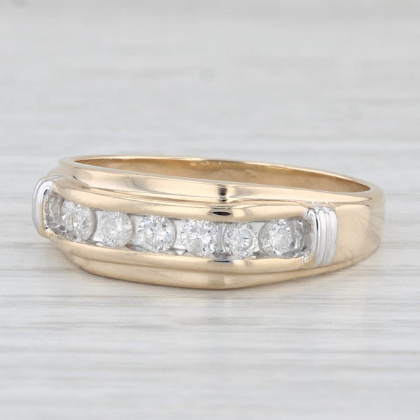0.35ctw Diamond Men's Wedding Band 14k Yellow Gold Size 11 Ring