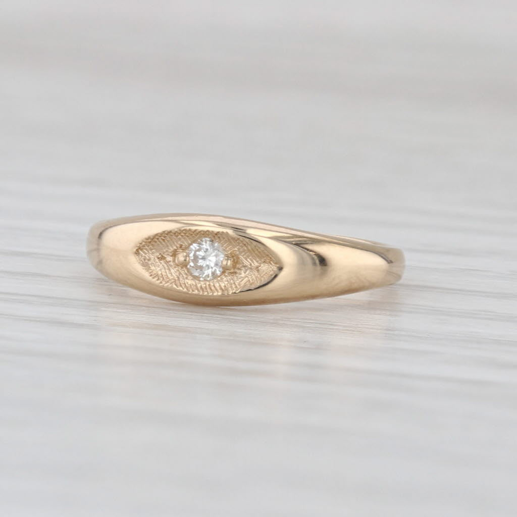 Diamond Solitaire Ring 14k Yellow Gold Size 3.25 Stackable Band