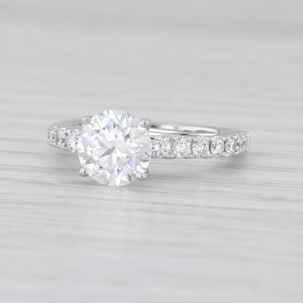 IGI 1.93ctw Round Lab Grown Diamond Engagement Ring 14k White Gold Size 5