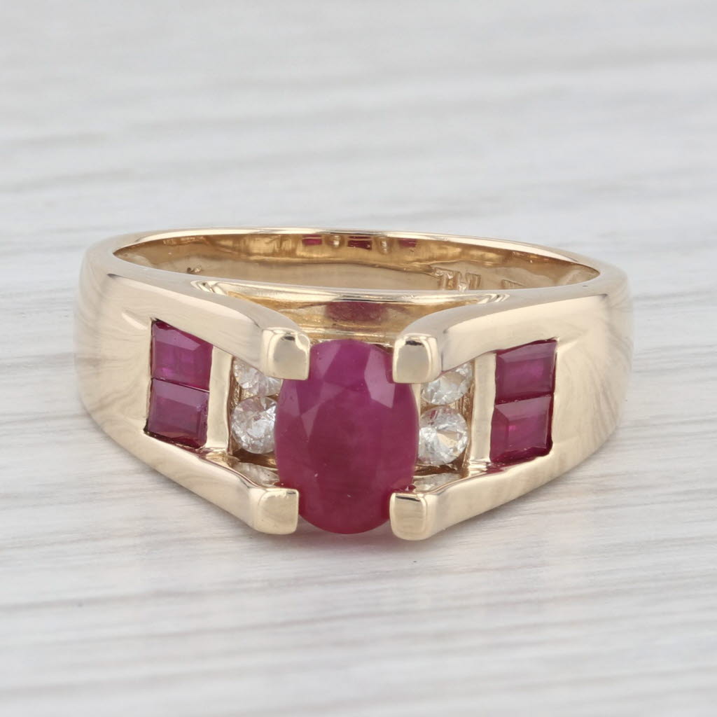 Light Gray 1.99ctw Ruby White Topaz 14k Yellow Gold Ring Size 7