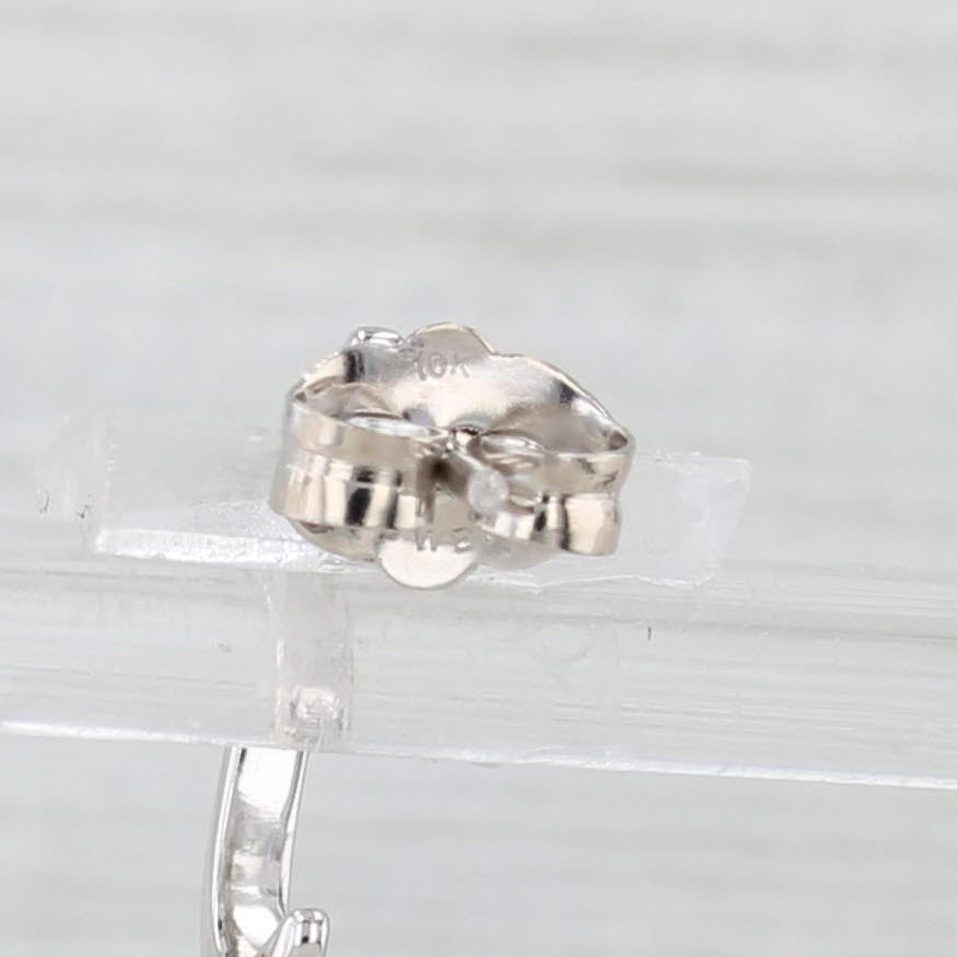Light Gray 0.15tw Diamond Twist Dangle Earrings 10k White Gold Drops
