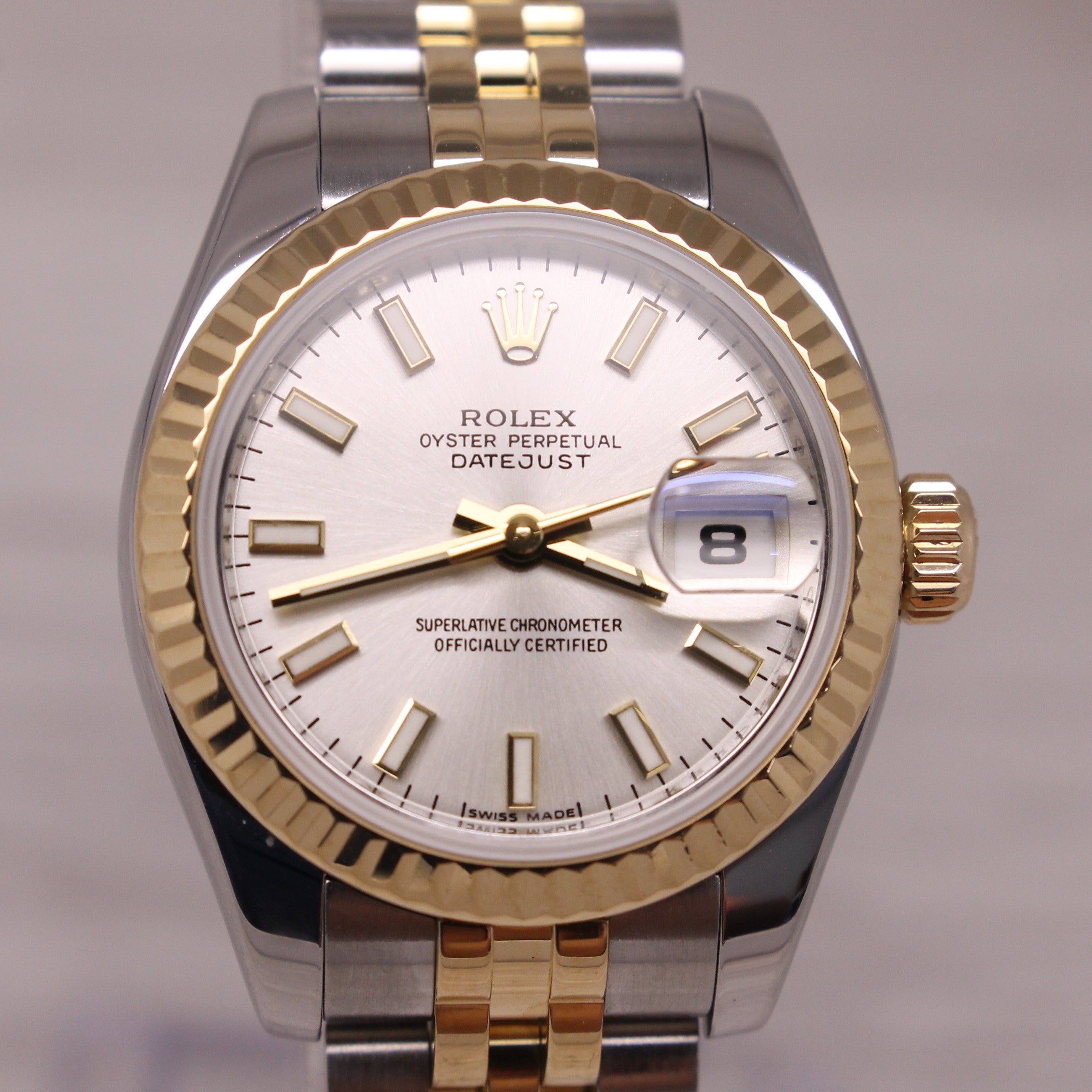 2009 Rolex Datejust Ladies ref 179173 18k Gold & Steel Hidden Clasp Jubilee