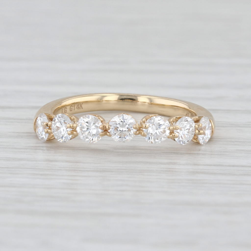 New 1.01ctw Lab Grown Diamond Wedding Band 14k Gold Sz 6.25 Stackable Ring