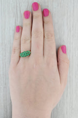 1.35ctw Emerald Cluster Ring 14k Yellow Gold Size 8.25