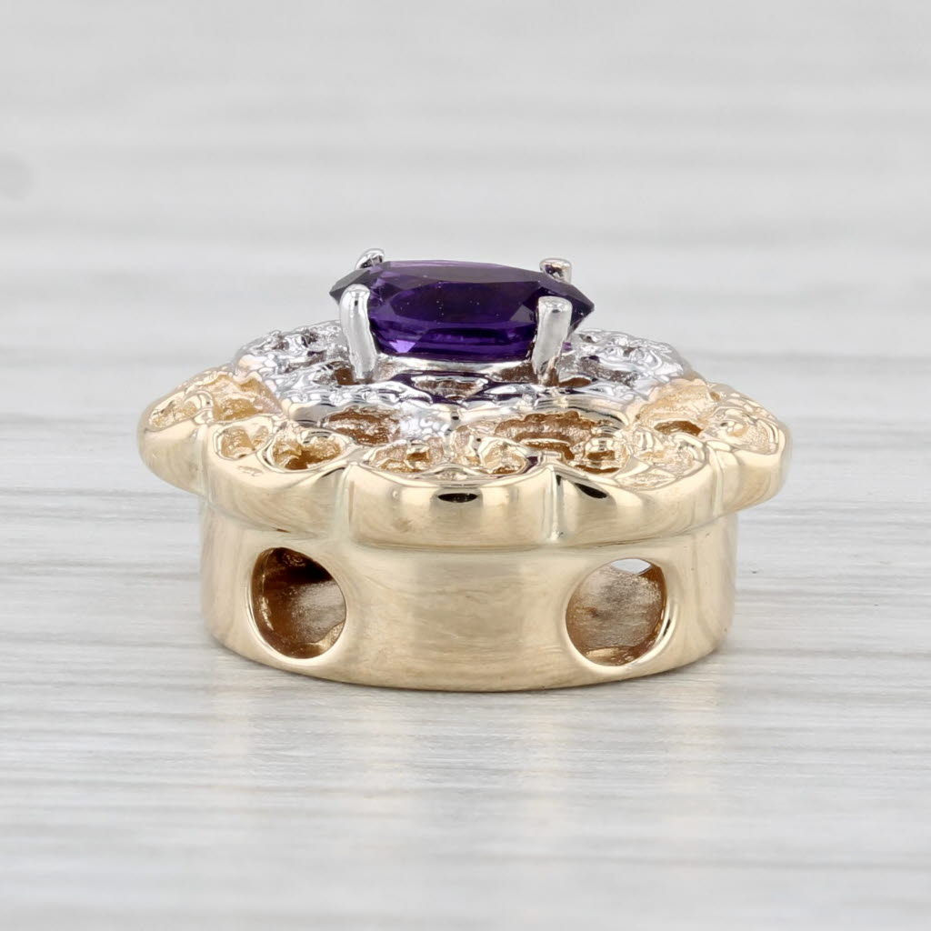 Light Gray 0.40ct Amethyst Slide Bracelet Charm 10k Yellow Gold Richard Klein