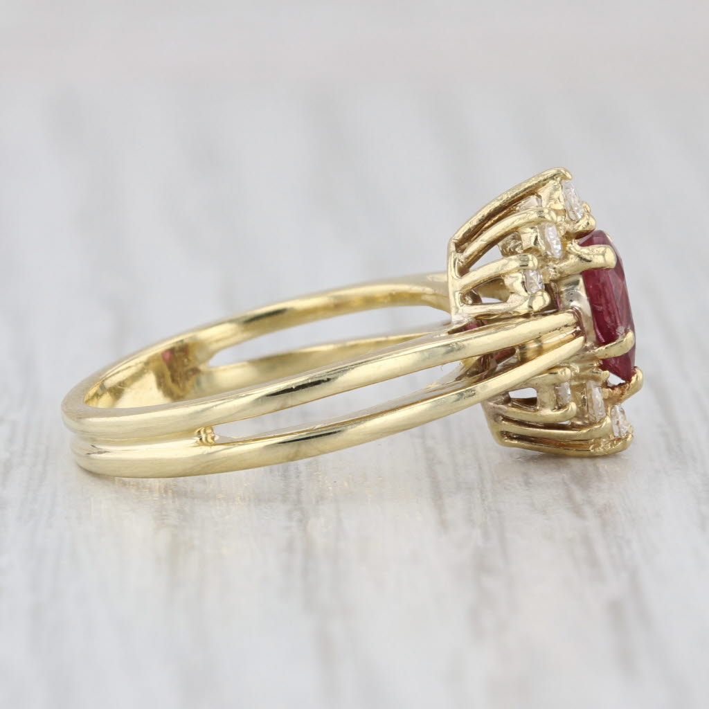 1.12ctw Ruby Diamond Ring 18k Yellow Gold Size 6.75