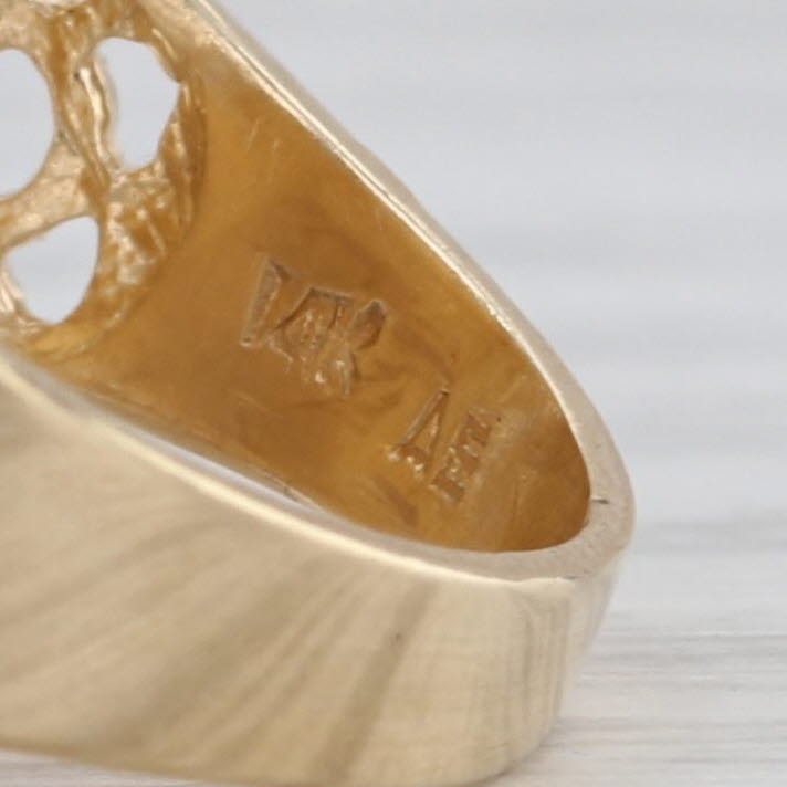 1986 American Gold Eagle Coin Ring 14k 22k Gold Diamonds 1/10oz $5 AGE