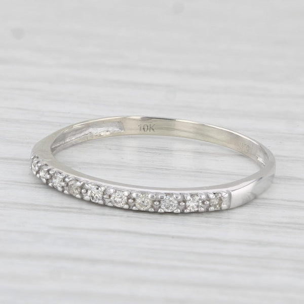 0.12ctw Diamond Wedding Band 10k White Gold Size 8.25 Stackable Ring