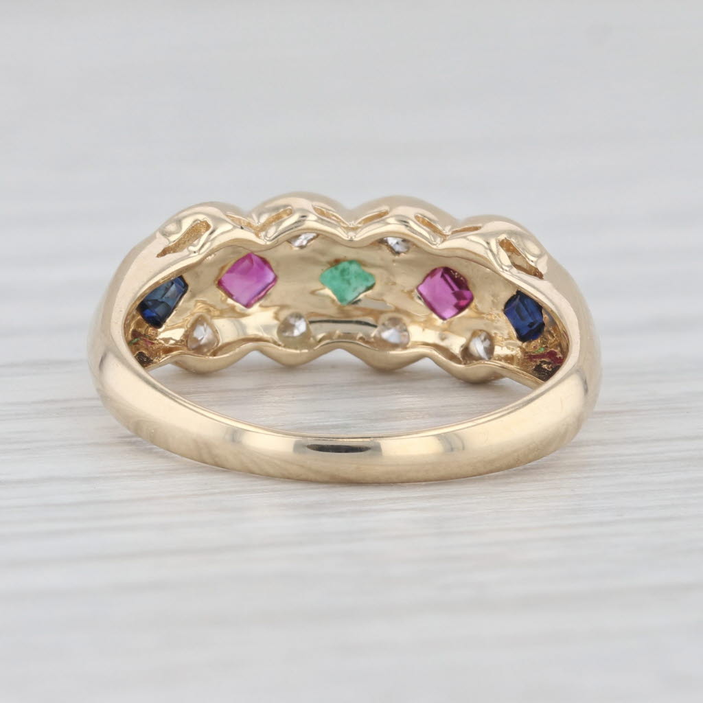 Light Gray 0.43ctw Gemstone Ring 14k Yellow Gold Size 6.25 Emerald Ruby Sapphire Diamond