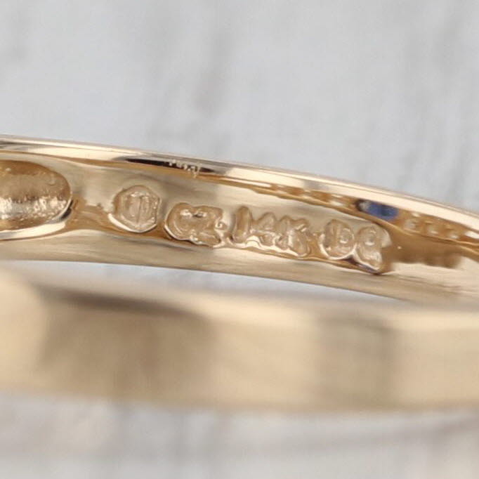 1.40ctw Lab Created Sapphire Cubic Zirconia Ring 14k Yellow Gold Size 6