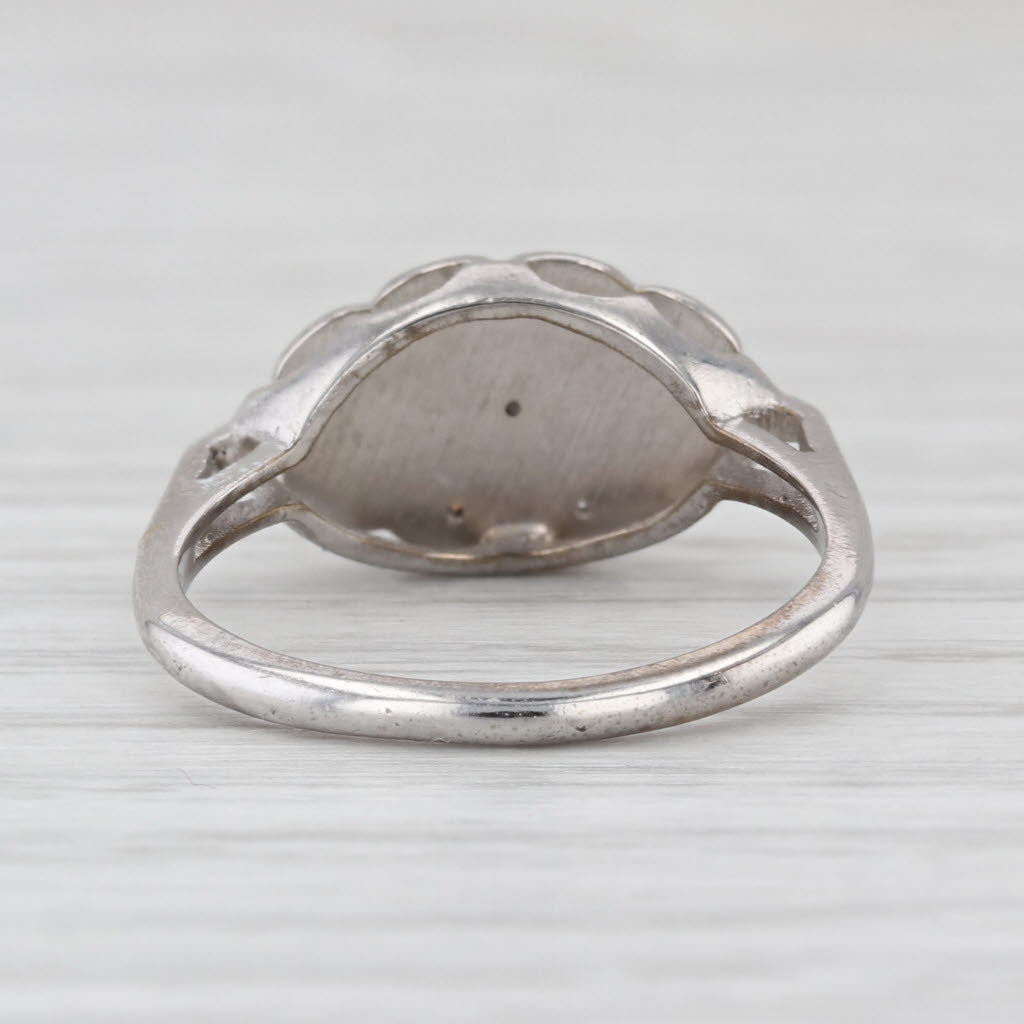 Vintage Diamond Princess Ring 10k White Gold Size 6.25