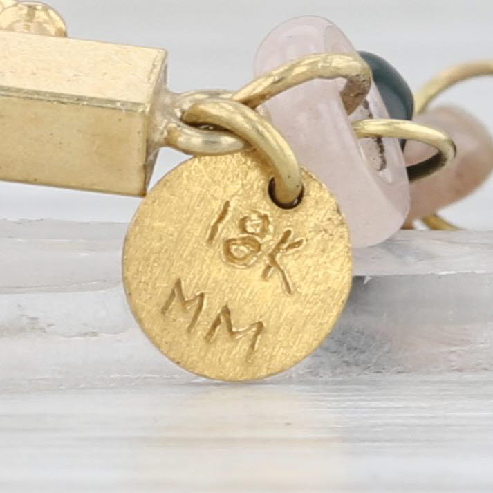 Mallary Marks Multi Color Quartz Briolette Fringe Bead Necklace 18k Gold 18.5"