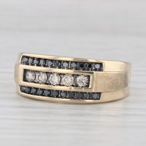 Light Gray 0.50ctw Brown Black Diamond Ring 14k Yellow Gold Size 10 Men's Wedding