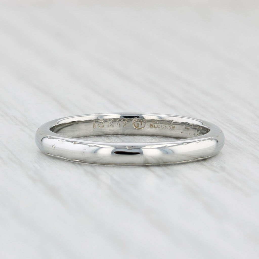 Light Gray Vintage Traub Orange Blossom Wedding Band 18k White Gold Ring Size 4.75-5