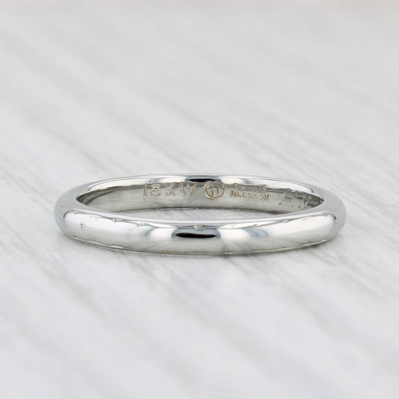 Light Gray Vintage Traub Orange Blossom Wedding Band 18k White Gold Ring Size 4.75-5
