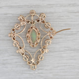 Ornate Opal Pendant Brooch 14k Yellow Gold Vintage Statement