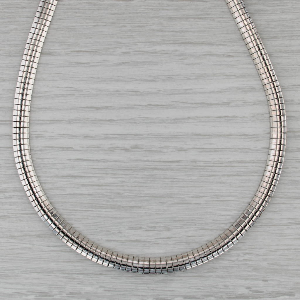 Omega Chain Necklace Sterling Silver 18" 7.4mm Italian