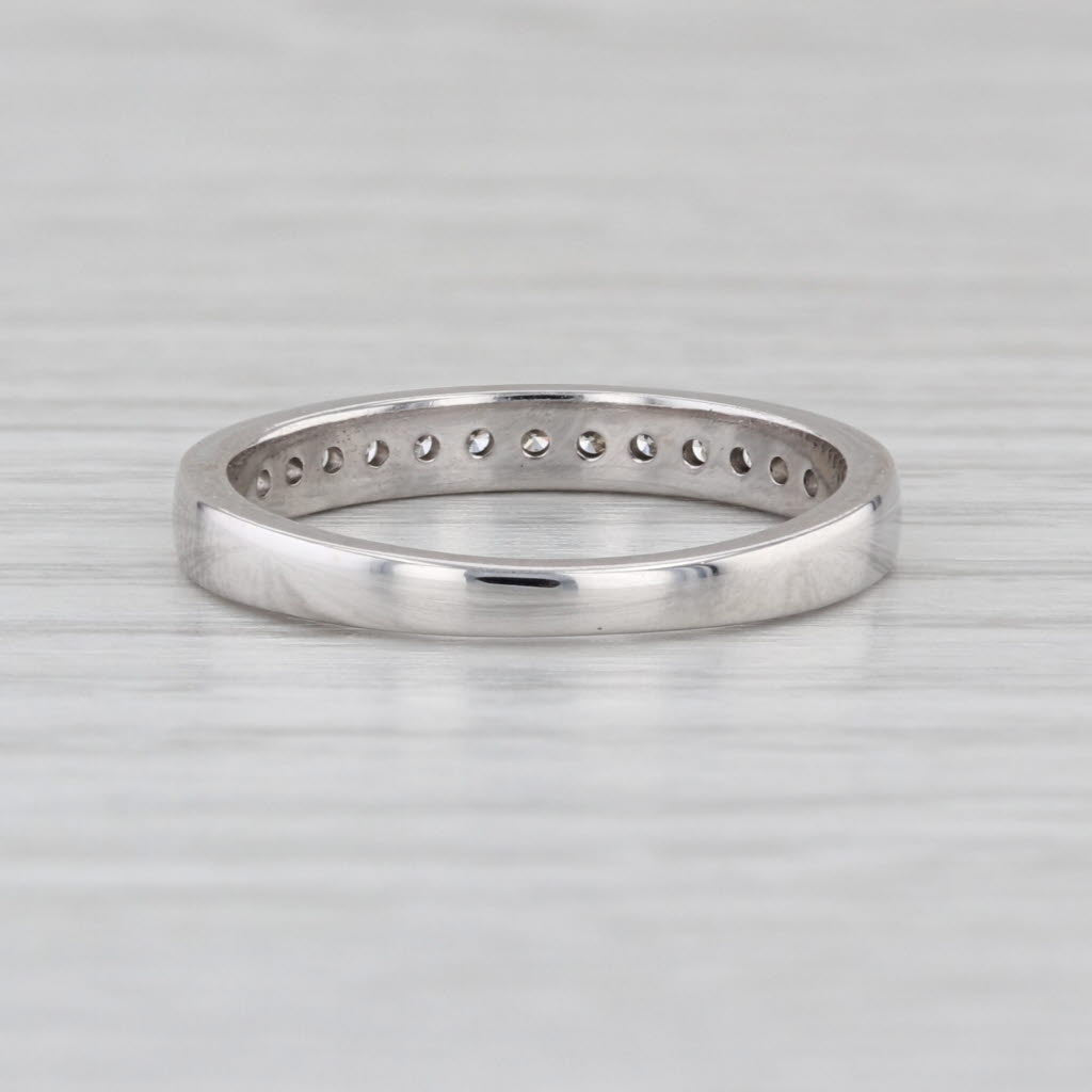 0.20ctw Diamond Wedding Ring 14k White Gold Size 6.5 Stackable Band