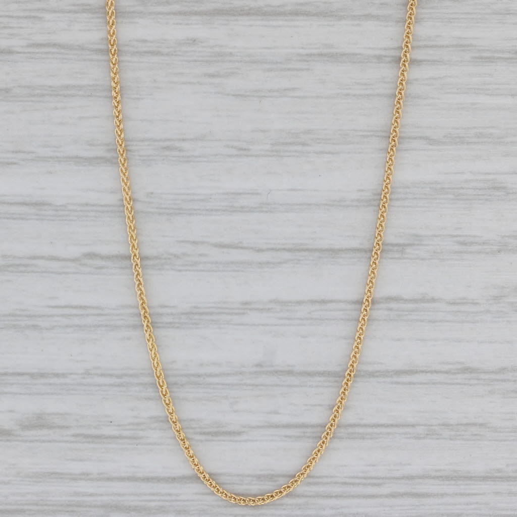 Gray New Wheat Chain Necklace 10k Yellow Gold 18" 1mm