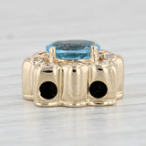 Light Gray 1.63ctw Blue Topaz Diamond Slide Bracelet Charm 14k Gold Vintage Richard Klein