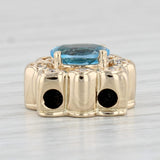 1.63ctw Blue Topaz Diamond Slide Bracelet Charm 14k Gold Vintage Richard Klein