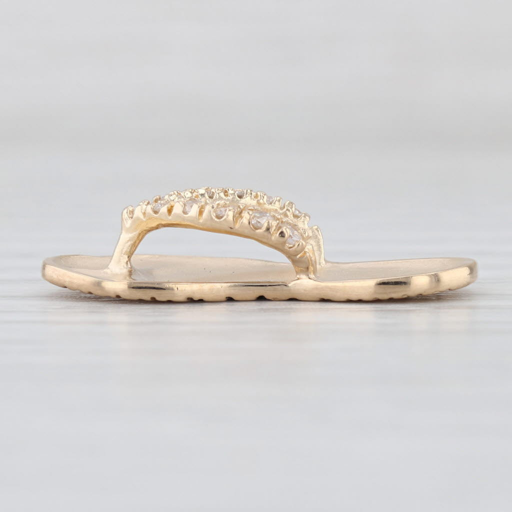 Na Hoku 0.22ctw Diamond Large Flip Flop Pendant 14k Yellow Gold