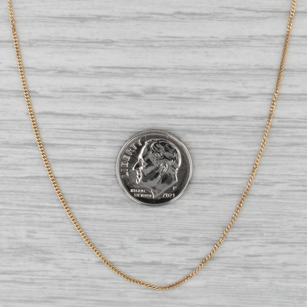 Curb Chain Necklace 10k Yellow Gold 13.5" 1mm
