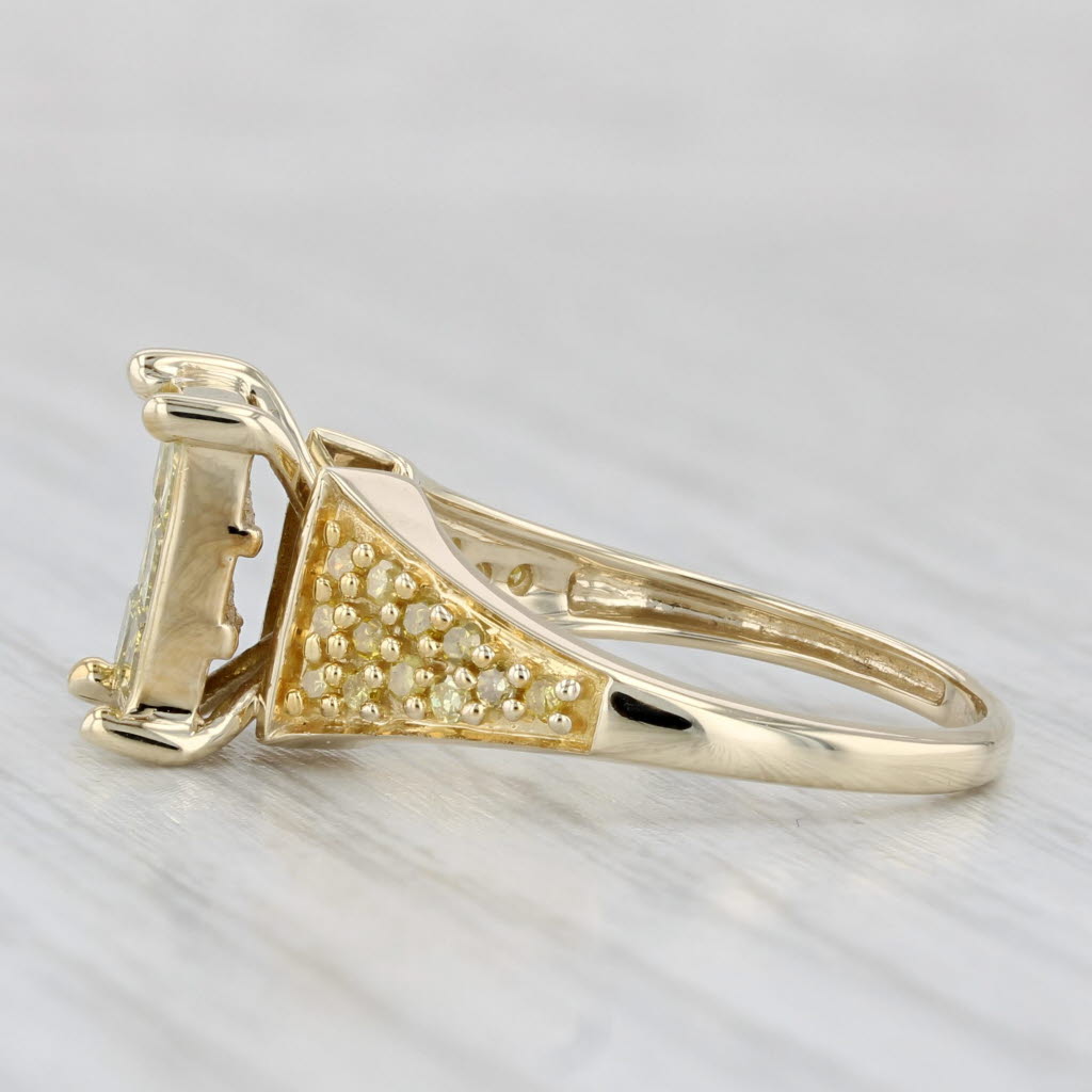 Light Gray 0.70ctw Yellow Diamond Ring 10k Yellow Gold Size 5.25