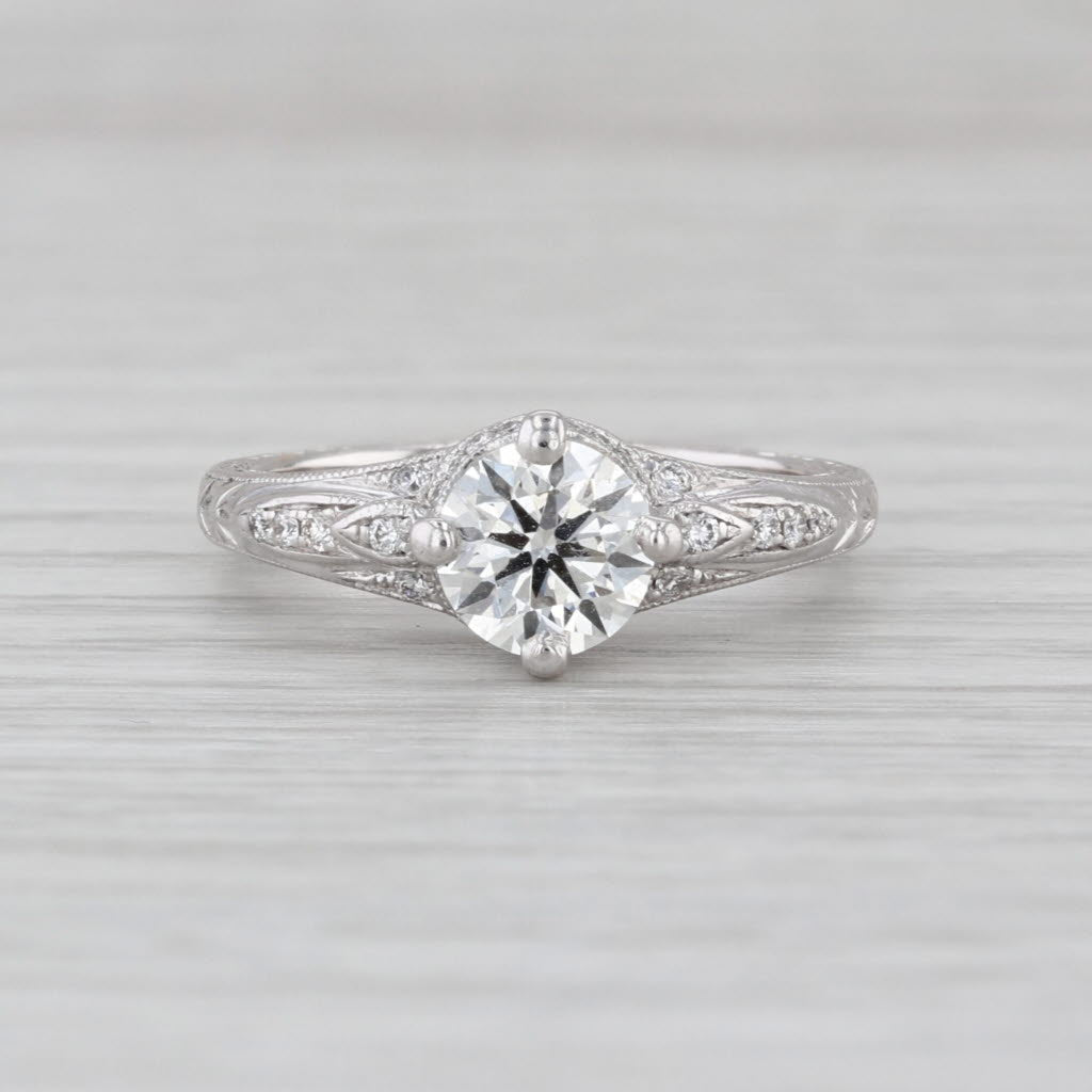 IGI 1.43ctw VS2 Round Lab Grown Diamond Engagement Ring 14k White Gold Sz 6.5