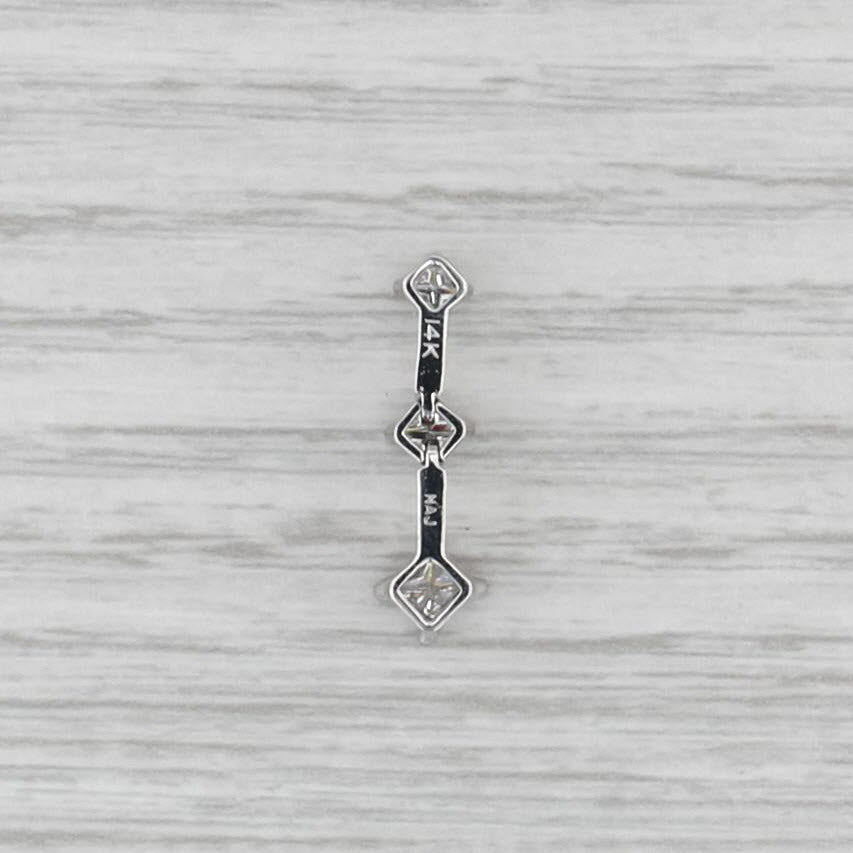 0.55ctw Graduated Princess Diamond Journey Pendant 14k White Gold
