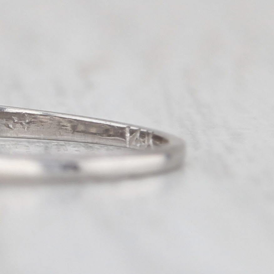 Vintage Diamond Ring 14k White Gold Size 5.25 Bridal Wedding Band
